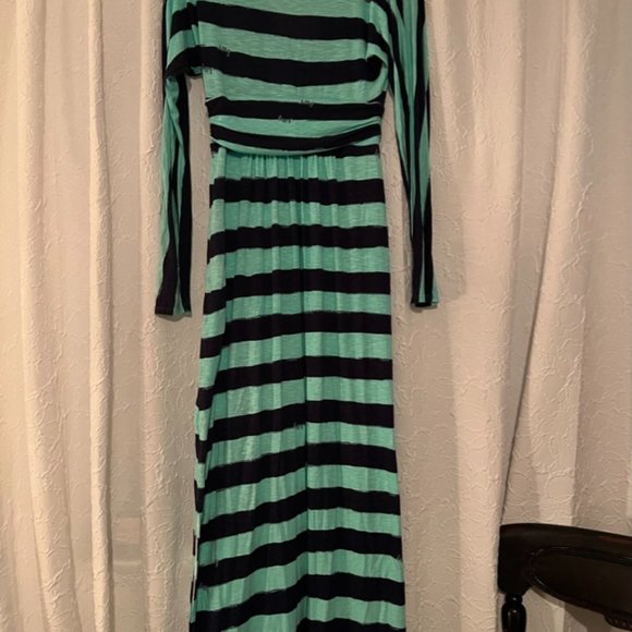 Lilly Pulitzer Riana Crystal Water Take Off Striped Jersey Maxi Dress Size Small - Picture 3 of 5
